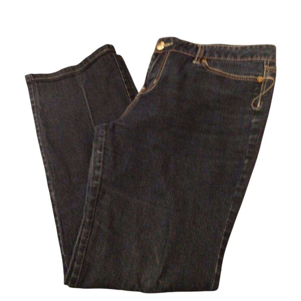 Stylish Enyce Women's Embroidered Blue Boot Cut Jeans - Size: 15